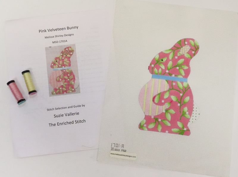HANDPAINTED NEEDLEPOINT - Pink Bunny by Melissa Shirley (17)