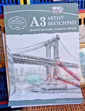 A3 ARTIST'S SKETCHPAD BRUNEL FRANKLIN 24 SHEETS 160GSM ~ TRACKED POST (E044)