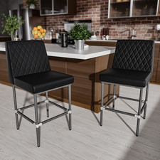 26"Counter Height Bar Stools Set of 2/4/6 Industrial Kitchen Bar Stool with Back