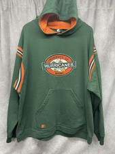 VINTAGE STARTER MIAMI HURRICANES HOODIE 2XL NCAA THE U SEBASTIAN IBIS GREEN