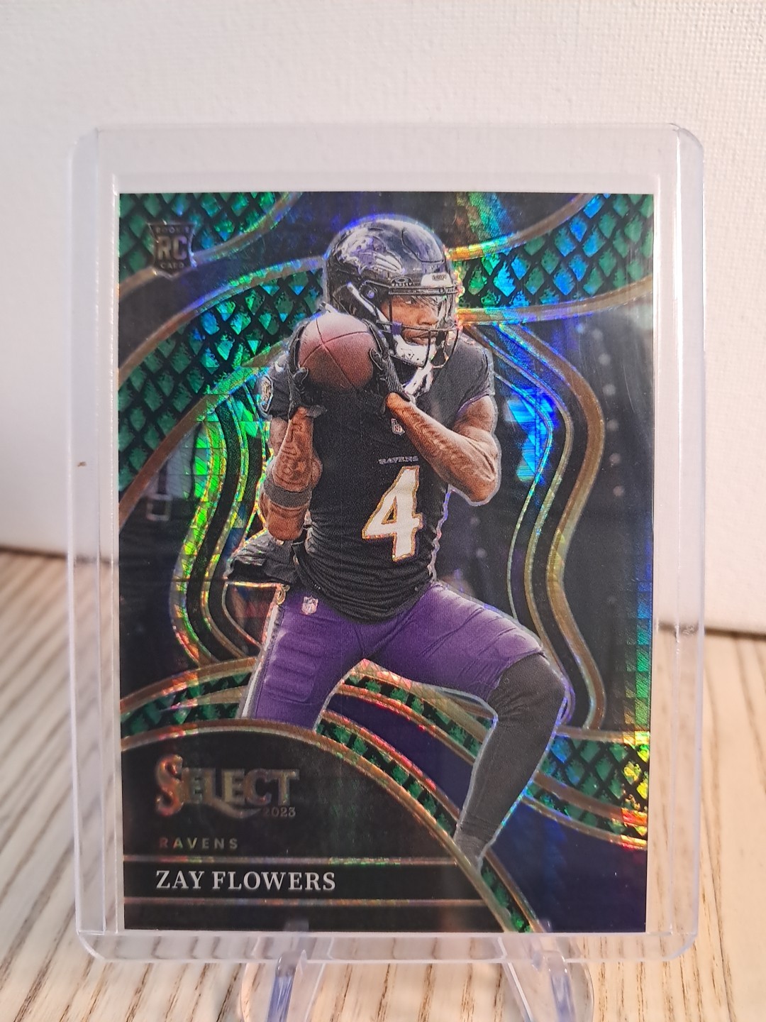 2023 Panini Select Zay Flowers Club Level Dragon Scale Prizm 62/70 (RC)