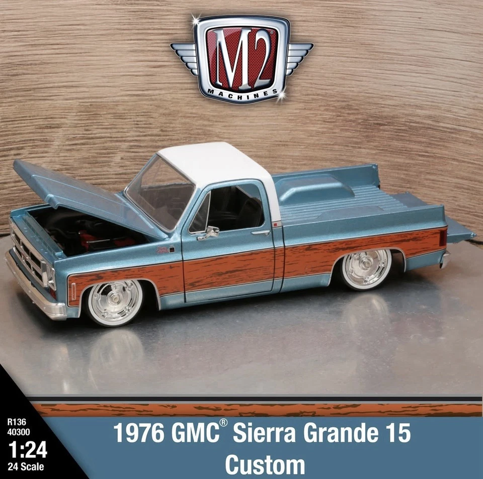 M2 MACHINES CHASE 1976 GMC SIERRA GRANDE 15 CUSTOM SQUAREBODY 1:24 1/750 - Image 3 of 4