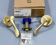 Emtek Luzern Privacy Door Lever Set, Right Hand in Satin Brass - 520LUUS4