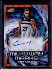 Rudy Gobert 2023-24 Topps Chrome Cosmic Milky Way Marks Auto Orange Raywave /25