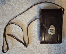Brown Leather Carry Shoulder Bag for Camera with Strap, Vintage Style
