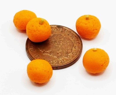 Puppenhaus Obst Orangen lose (5) Mandarine handgefertigte Küche Maßstab 1:12 Tumdee