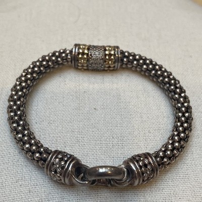 Gabrielle Bruni Armband Sterlingsilber mit 14 Karat Gold und Diamanten Vintage