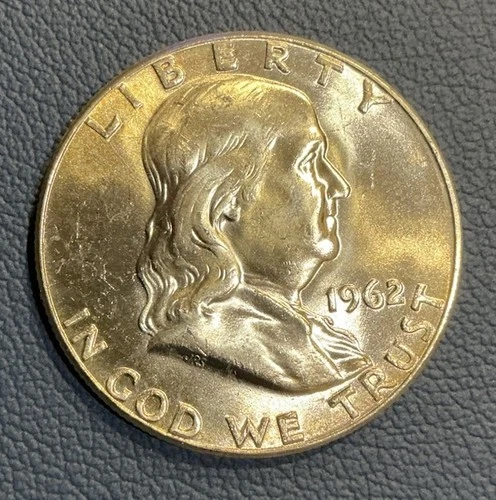 1962 Franklin Half Dollar - 90% Silver Half Dollar - Brilliant Uncirculated