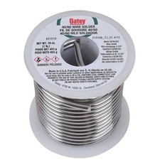 Oatey 21018 Leaded Solder, 1 lb Carded, Solid, Silver, 361 to 460 deg F Melting