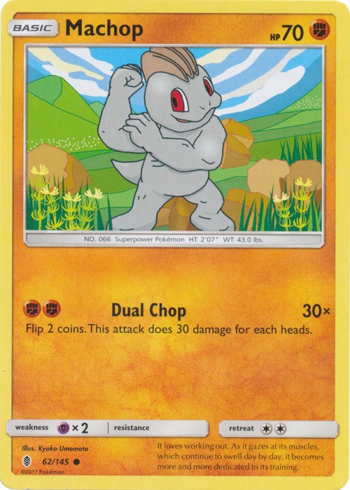 Machop - 62/145 - Common (Lp) Guardians Rising - Fighting Pokémon
