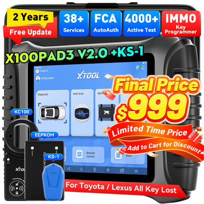 XTOOL X100 PAD3 V2.0 Auto IMMO Key Programmer Diagnostic Tool + KS-1 For Toyota