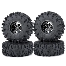 FLYXM 4Pcs 1.3inch Wheel Rims & Tires 70 x 27 mm for 1/18 1/24 RC Crawler Cars