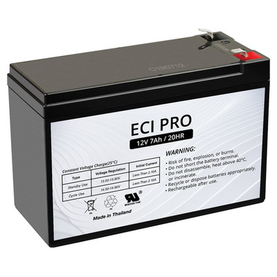 ECI PRO BATTERY REPL. RITAR RT1270.HAZE HZS12-7.5 F1 12V 7AH