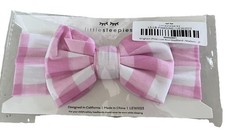 Little Sleepies Pink Check Bow Headband NEW NB-3T