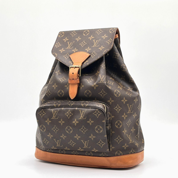 LOUIS VUITTON Montsouris GM Monogram Leather Backpack Rucksack M51135 Auth Japan