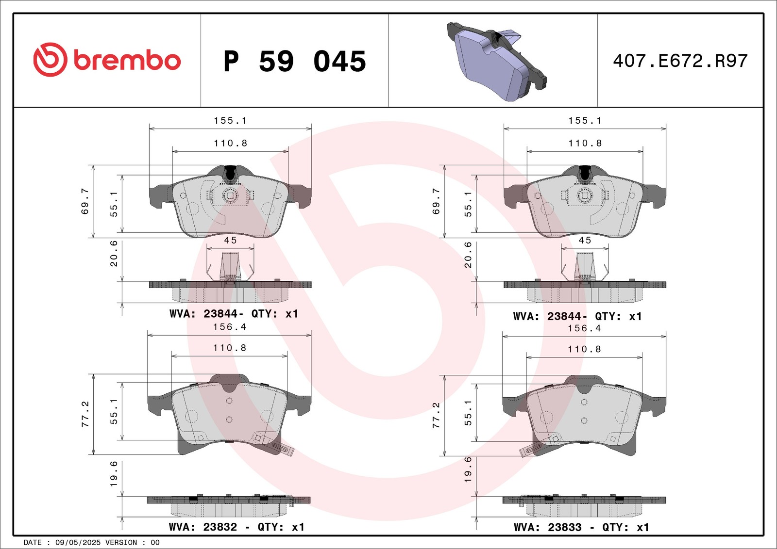 ✅Fits BREMBO KLOCKI SZCZEKI CYLINDERKI P 59 045X BRAKE PADS FRONT XT ⭐UK Seller⭐ - Image 9