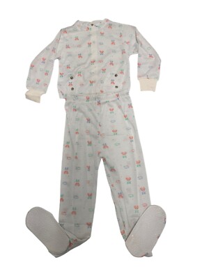 Vintage NOS Carters Girls 3T Snap Waist Footie Footed Pajamas