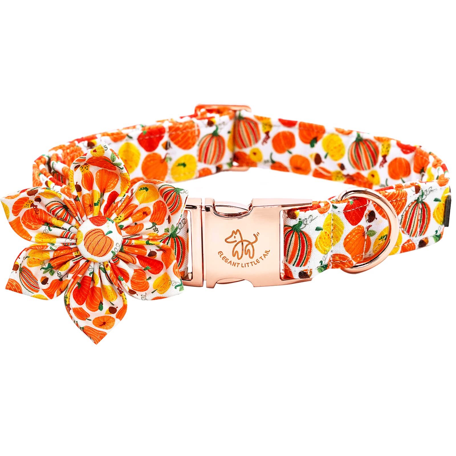 Halloween Pumpkin Flower Girl Pet Collar for X-Large Dogs