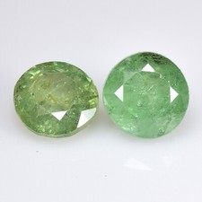 1.45 Ct & 5 mm_ UNHEATED ANDRADITE NATURAL DEMANTOID GARNET ROUND 2Pcs GEMSTONES