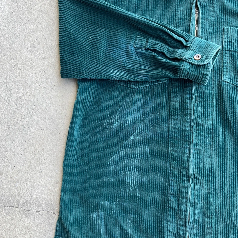 Shaver Lake Shacket Women L Teal Corduroy Full Zip Shirt Jacket VTG 90s - Image 2 of 4