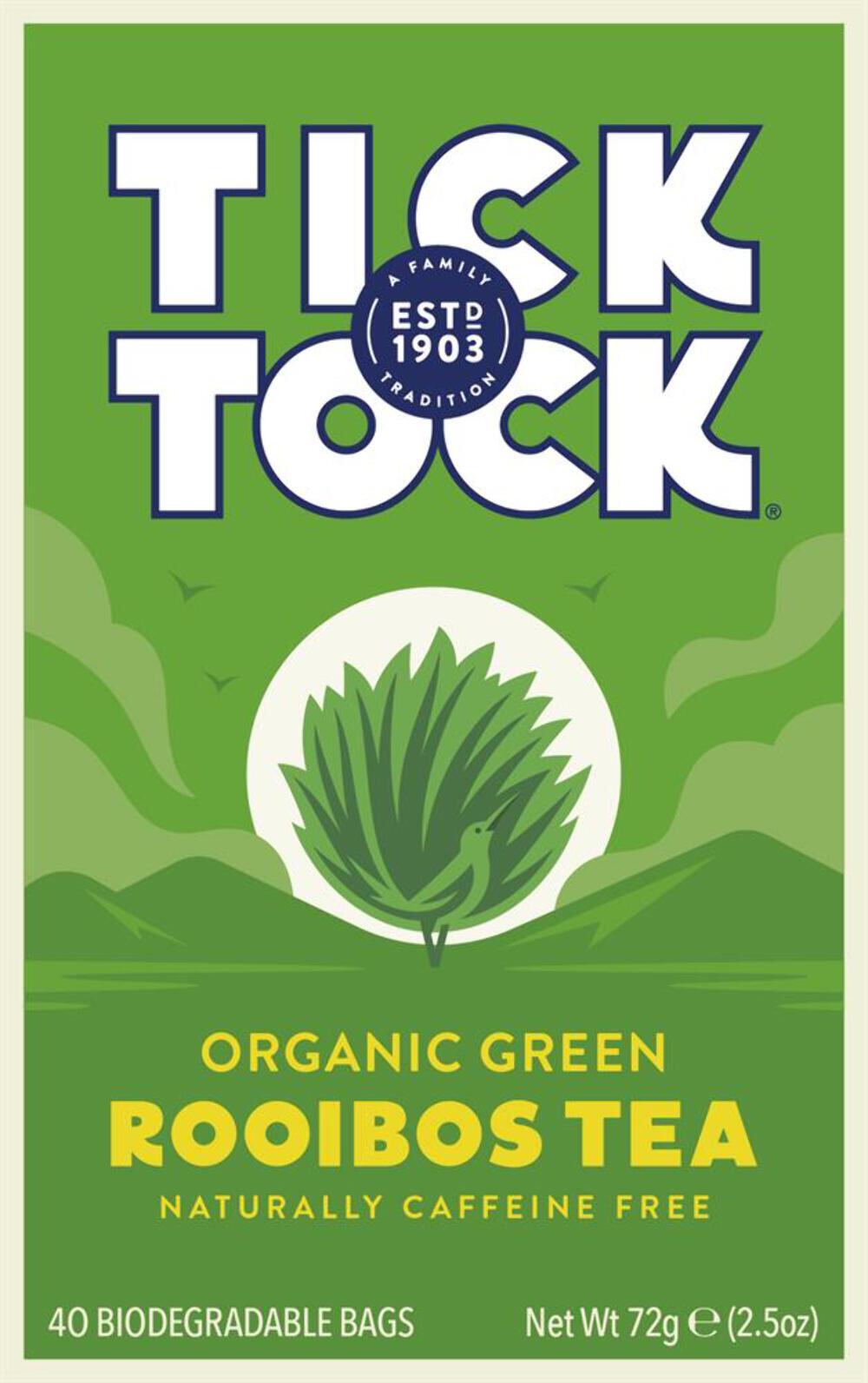 Tick Tock Rooibos Green Tea 40 Bags x 6 Pack