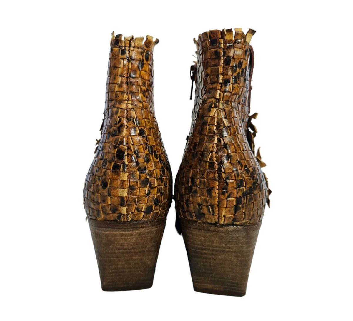 ミドルブーツ ELENA IACHI Women Boots E4035 Brown BROWN Elena Iachi Brown Woven Leather Reptile Print Boots Size EU