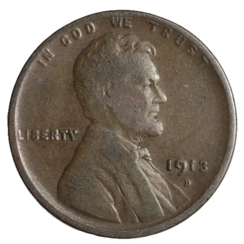 1913-D Lincoln Wheat Cent Penny F/VF Complete Your Album!!