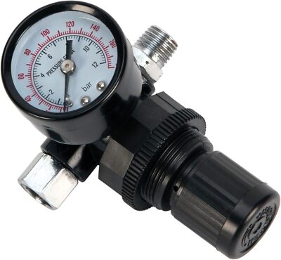 Performance Tool M688 Inline Locking Pressure Regulator with Gauge for Conven...