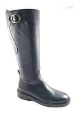 Poletto by Passaggi 5780-53 Black Leather Knee High Riding Boot