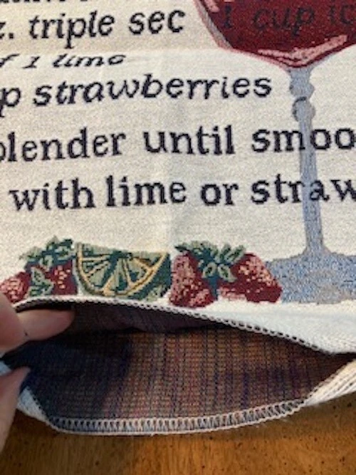 Fresa Daiquiri Receta Tapiz Almohada Sin Rellenar 18x18" Invierte a la misma Foto 2 de 2