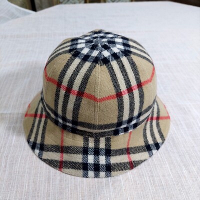 【BURBERRY】Vintage Checkered Bucket Hat/関税+全国送料込み Vintage Check cotton-blend bucket hat in beige - Burberry