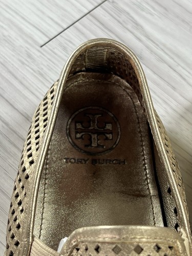 Zapatillas deportivas Tory Burch sin cordones de cuero dorado metálico talla 9 dorado brillante - Imagen 17 de 19