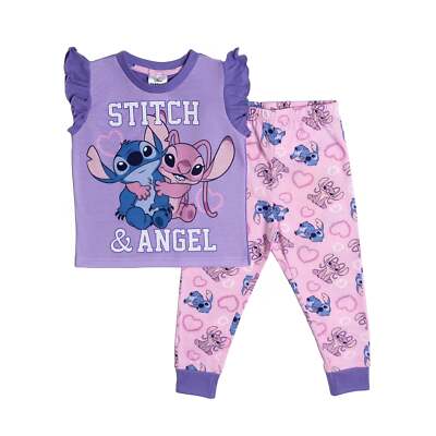 Girls Lilo Stitch and Angel Long Frilly Pyjamas Pjs Age 10 Years  UK
