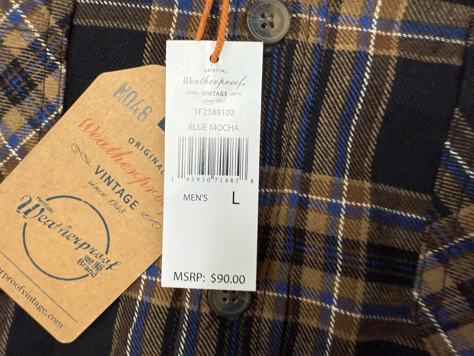 Weatherproof Vintage sweater Mens L/G Blue Fleece Knit henley thickWeatherpro - Image 4 of 4