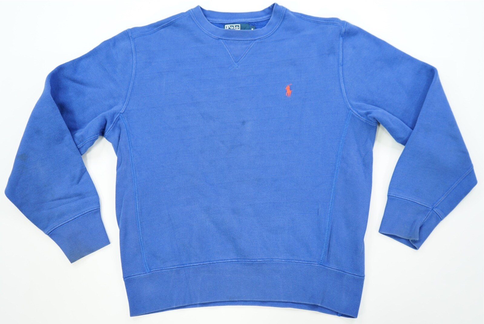 Rara polo vintage ralph lauren piccola pony pullover gilet anni '90 blu taglia s