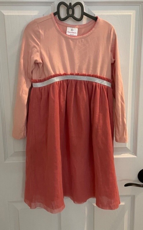 Hanna Andersson Girls 120 6-7 Tulle Ballet Dress Coral Soft