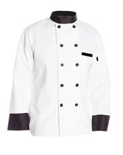 Chef Code Executive Chef Coat with Black Trim, Chef Jacket CC120