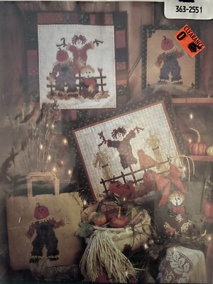 Vintage Halloween Autumn Scare Crow Needle Point Stitch