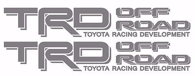 TRD OFF ROAD SILVER DECALS - TOYOTA RACING DEVELOPMENT  Vinyl Stickers Trucks