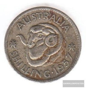 Australia-KM-No-59-1960-VERY-NICE-Silver-1960-1-shilling-Elizabeth-II