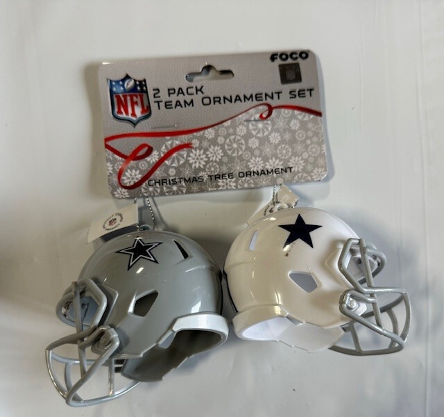 Dallas Cowboys Helmet - 2 pack - Plastic Christmas Tree Holiday Ornament Logo