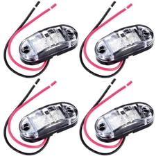 4 X 2.5" SIDE MARKER CLEARANCE LIGHT FLAT TOP TRAILER TRUCK SEALED WHITE LED