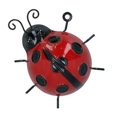Mediano 3D Metal Ladybird Arte de Pared Hogar Jardín Decoración Ornamento Reg...