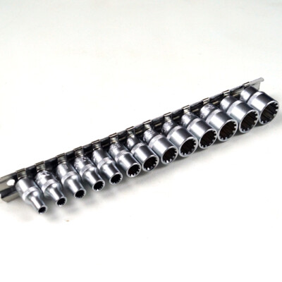 Steckschlüsselsatz Gear Lock, für Sechskant, Zwölfkant, E-Profil, Antrieb (1/4'')