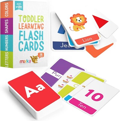 Kleinkind Lernkarten Set 58 Alphabet Buchstaben Farben Formen und Zahlen merka