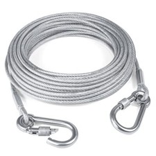 30FT Reflective Dog Tie Out Cable for Dogs Up to 250 Pounds Steel Wire Dog Le...