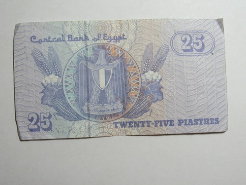 Old Egypt Paper Money Currency - #57g 10-5-2006 25 Piastres - Nice Circulated - Afbeelding 2 van 2