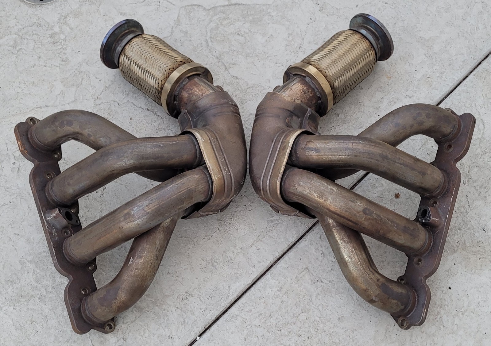 FERRARI 458 ITALIA EXHAUST HEADER MANIFOLD LEFT AND RIGHT SET OEM 264391 264390