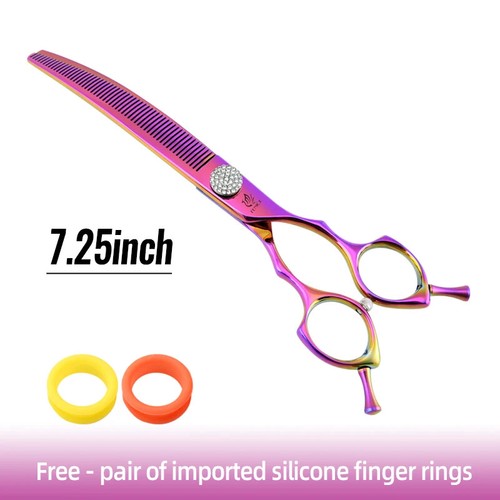 High-end 7.25'' Professional Dog Grooming Scissor Curved Thinning Shears For Cat - Picture 41 of 49