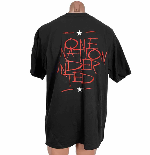 Ted Nugent “One Nation Under Ted” Shirt Black Band Mullet Big Flag Sz XL NOS AOP - Picture 2 of 9